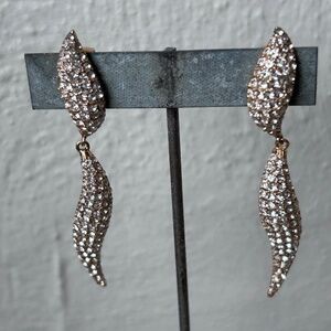 Ciner Vintage Rhinestone Dangle Clip Earrings